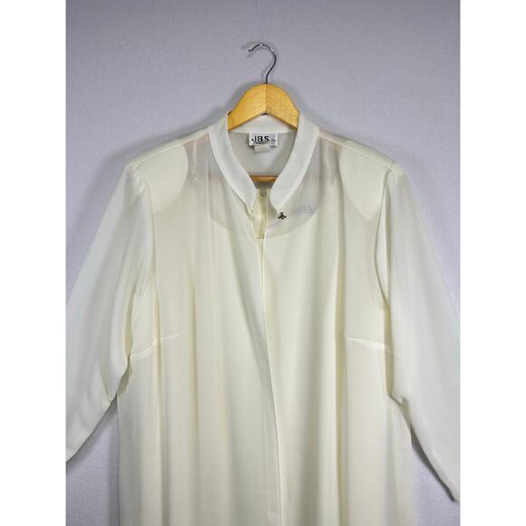 Vintage JBS white sheer duster jacket and sleeveless dress set 20w￼ - Picture 3 of 14